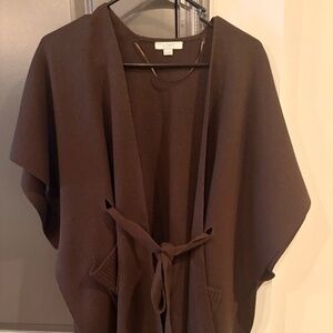 LOFT Tie Knit Wrap Sweater | Brown | XS/S
